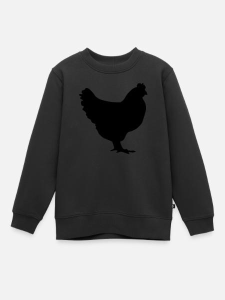 huhn - Kinder Premium Organic Sweatshirt - Schwarz