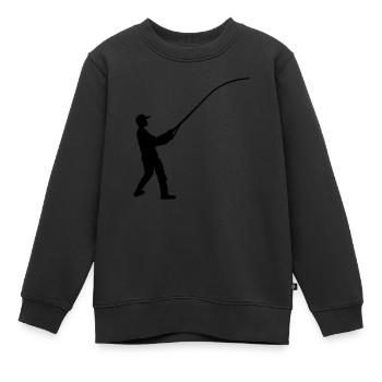 angler drill - Sweat Premium enfant bio - noir - Devant - AI Model Kid Female (0cm)