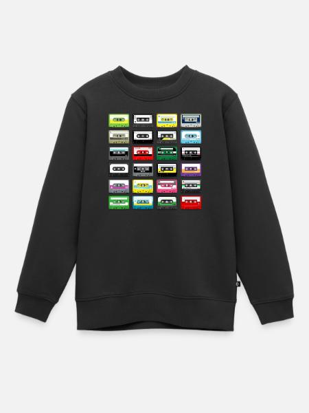 Cassette artichok vintage - Sweat Premium enfant bio - noir
