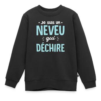Neveu qui déchire drole - Sweat Premium enfant bio - noir - Devant - AI Model Kid Female (0cm)