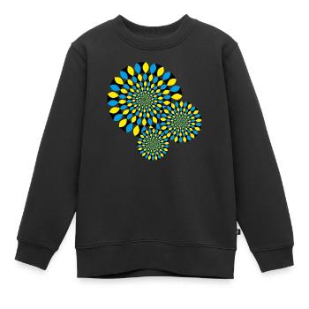 Illusion d'optique - Sweat Premium enfant bio - noir - Devant - AI Model Kid Female (0cm)