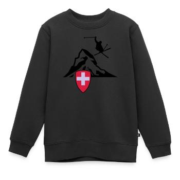 Matterhorn Zermatt Suisse - Sweat Premium enfant bio - noir - Devant - AI Model Kid Female (0cm)