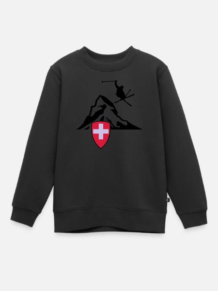 Matterhorn Zermatt Suisse - Sweat Premium enfant bio - noir