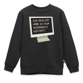 Télé réalité - Sweat Premium enfant bio - noir - Devant - AI Model Kid Female (0cm)