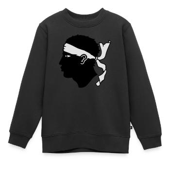 corse - Sweat Premium enfant bio - noir - Devant - AI Model Kid Female (0cm)