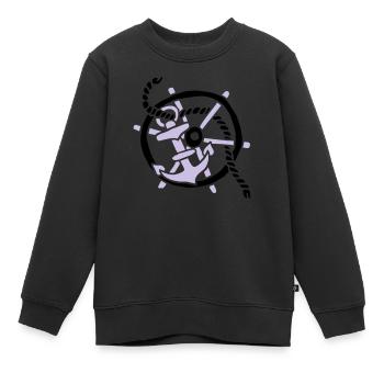 Anker Seemann Anchor Sailor Tattoo Oldschool SOS - Kinder Premium Organic Sweatshirt - Schwarz - Vorne - AI Model Kid Female (0cm)