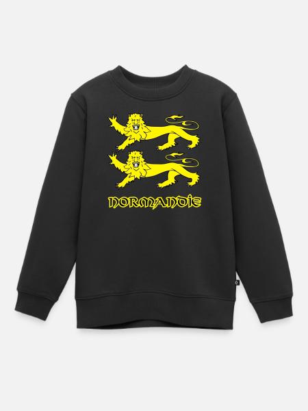 Léo normand - Sweat Premium enfant bio - noir