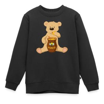 Bär mit Honig - Kinder Premium Organic Sweatshirt - Schwarz - Vorne - AI Model Kid Female (0cm)