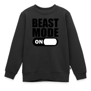 Beast Mode ON - Kinder Premium Organic Sweatshirt - Schwarz - Vorne - AI Model Kid Female (0cm)