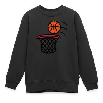 Basketball korb - Kinder Premium Organic Sweatshirt - Schwarz - Vorne - AI Model Kid Female (0cm)