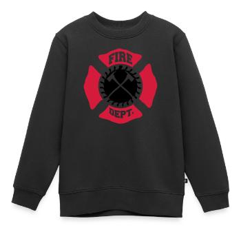 Création de symbole pour le logo pompiers - Sweat Premium enfant bio - noir - Devant - AI Model Kid Female (0cm)
