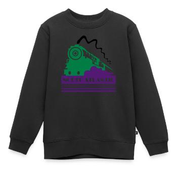 Chemin de fer Art Déco de l’Atlantique Nord - Sweat Premium enfant bio - noir - Devant - AI Model Kid Female (0cm)