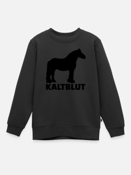 Kaltblut Pferd - Kinder Premium Organic Sweatshirt - Schwarz