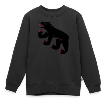 dessin d'un ours symbole drapeau de Berne Suisse - Sweat Premium enfant bio - noir - Devant - AI Model Kid Female (0cm)