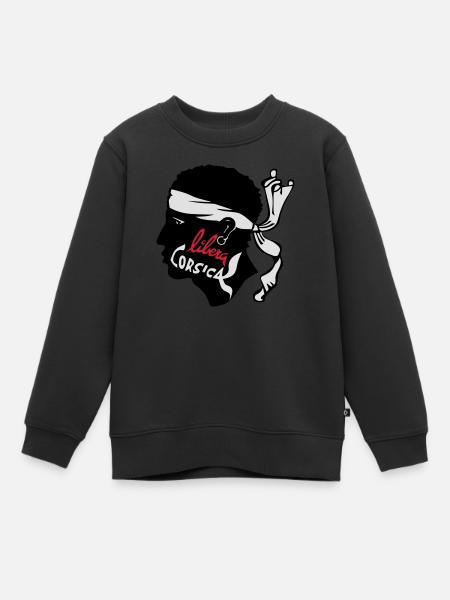 CORSE - CORSICA LIBRA - Sweat Premium enfant bio - noir