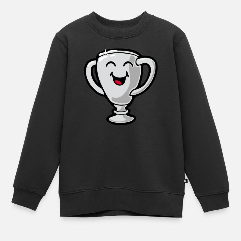 Smiley Trophy - Kids Premium Organic Sweatshirt - black