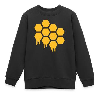 Gaufre - Sweat Premium enfant bio - noir - Devant - AI Model Kid Female (0cm)