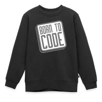 né à code - Sweat Premium enfant bio - noir - Devant - AI Model Kid Female (0cm)