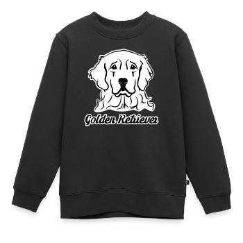 Golden Retriever - Sweat Premium enfant bio - noir - Devant - AI Model Kid Female (0cm)