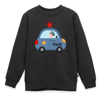 Police Polizei Kinderkommisar Blaulicht - Kinder Premium Organic Sweatshirt - Schwarz - Vorne - AI Model Kid Female (0cm)