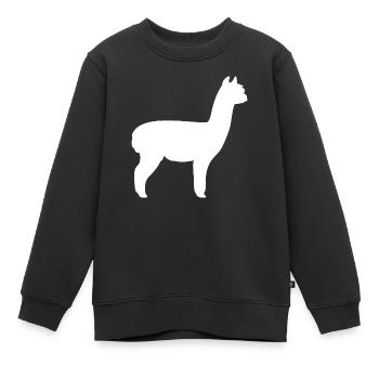 Alpaga - Sweat Premium enfant bio - noir - Devant - AI Model Kid Female (0cm)