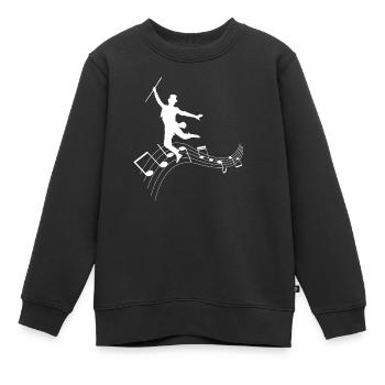 Musical notes - Kids Premium Organic Sweatshirt - black - Front - AI Model Kid Female (0cm)