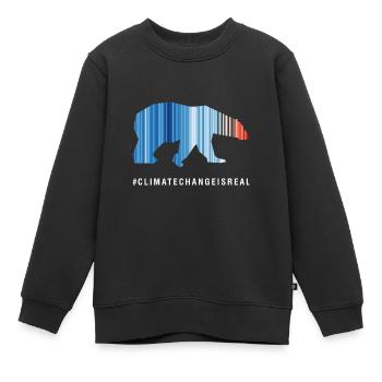 Warming stripes - lose nature / polar bear - Kinder Premium Organic Sweatshirt - Schwarz - Vorne - AI Model Kid Female (0cm)