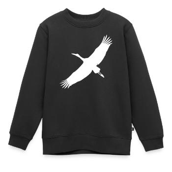cigogne - Sweat Premium enfant bio - noir - Devant - AI Model Kid Female (0cm)