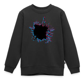 Des taches blob 3D - Sweat Premium enfant bio - noir - Devant - AI Model Kid Female (0cm)