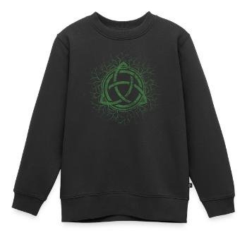 Triquetra - Sweat Premium enfant bio - noir - Devant - AI Model Kid Female (0cm)