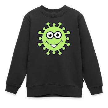 Virus heureux - Sweat Premium enfant bio - noir - Devant - AI Model Kid Female (0cm)