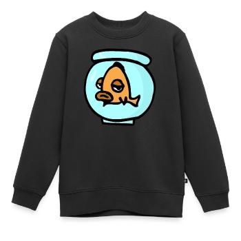 Gelangweilter Fisch - Kinder Premium Organic Sweatshirt - Schwarz - Vorne - AI Model Kid Female (0cm)
