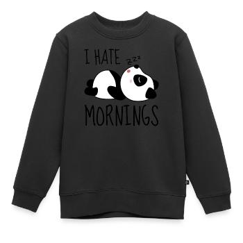 I HATE MORNING - Kinder Premium Organic Sweatshirt - Schwarz - Vorne - AI Model Kid Female (0cm)