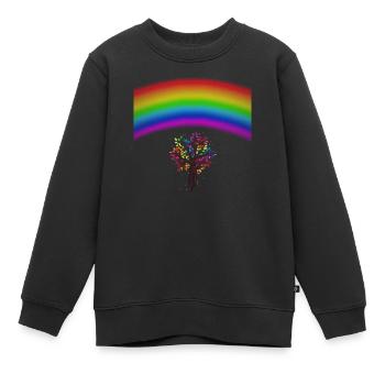 Rainbow Tree - Sweat Premium enfant bio - noir - Devant - AI Model Kid Female (0cm)