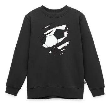 ballon de foot, pour les footeux tshirt déchiré - Sweat Premium enfant bio - noir - Devant - AI Model Kid Female (0cm)