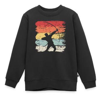 Bogensport Bogen Pfeile Bogenschießen Geschenk - Kinder Premium Organic Sweatshirt - Schwarz - Vorne - AI Model Kid Female (0cm)