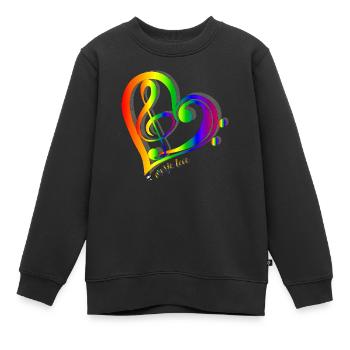 Violin- und Bassschlüssel geschlossen in eine Herz - Kinder Premium Organic Sweatshirt - Schwarz - Vorne - AI Model Kid Female (0cm)