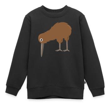 Kiwi - Sweat Premium enfant bio - noir - Devant - AI Model Kid Female (0cm)