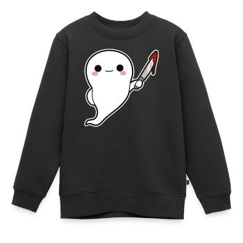 Geist mit Messer Halloween - Kinder Premium Organic Sweatshirt - Schwarz - Vorne - AI Model Kid Female (0cm)