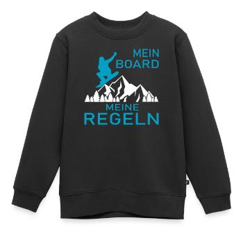 Snowboard Snowboarder - Kinder Premium Organic Sweatshirt - Schwarz - Vorne - AI Model Kid Female (0cm)