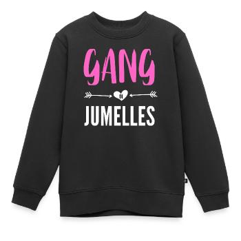 gang de jumelles - Sweat Premium enfant bio - noir - Devant - AI Model Kid Female (0cm)