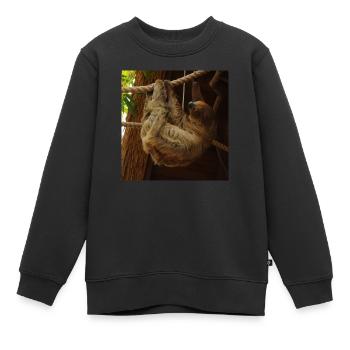 Faultier - Kinder Premium Organic Sweatshirt - Schwarz - Vorne - AI Model Kid Female (0cm)