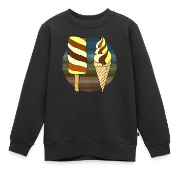 Eis - Kinder Premium Organic Sweatshirt - Schwarz - Vorne - AI Model Kid Female (0cm)