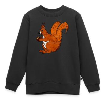 Eichhörnchen - Kinder Premium Organic Sweatshirt - Schwarz - Vorne - AI Model Kid Female (0cm)