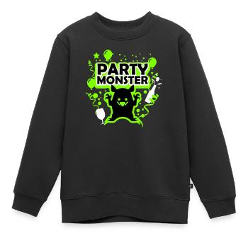 Monstre de fête vert - Sweat Premium enfant bio - noir - Devant - AI Model Kid Female (0cm)