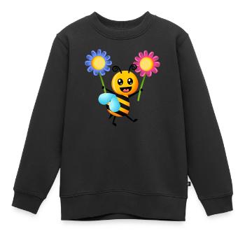 Cartoon Bumble Bee - Kids Premium Organic Sweatshirt - black - Front - AI Model Kid Female (0cm)