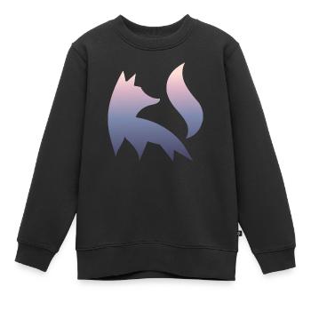Fox Silhouette Forêt Nature Animal Renard Roux Forêt Animal - Sweat Premium enfant bio - noir - Devant - AI Model Kid Female (0cm)