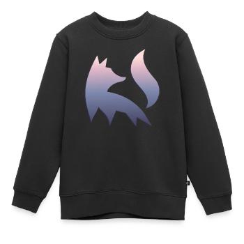 Fox Silhouette Forêt Nature Animal Renard Roux Forêt Animal - Sweat Premium enfant bio - noir - Devant - AI Model Kid Female (0cm)
