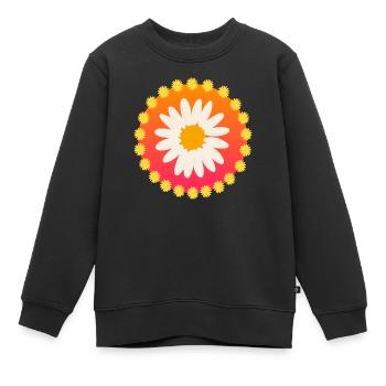 Pâquerette Flower Power 60s 70s - Sweat Premium enfant bio - noir - Devant - AI Model Kid Female (0cm)