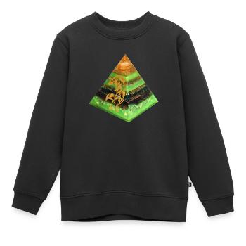 Pyramide d’énergie du loup - Sweat Premium enfant bio - noir - Devant - AI Model Kid Female (0cm)